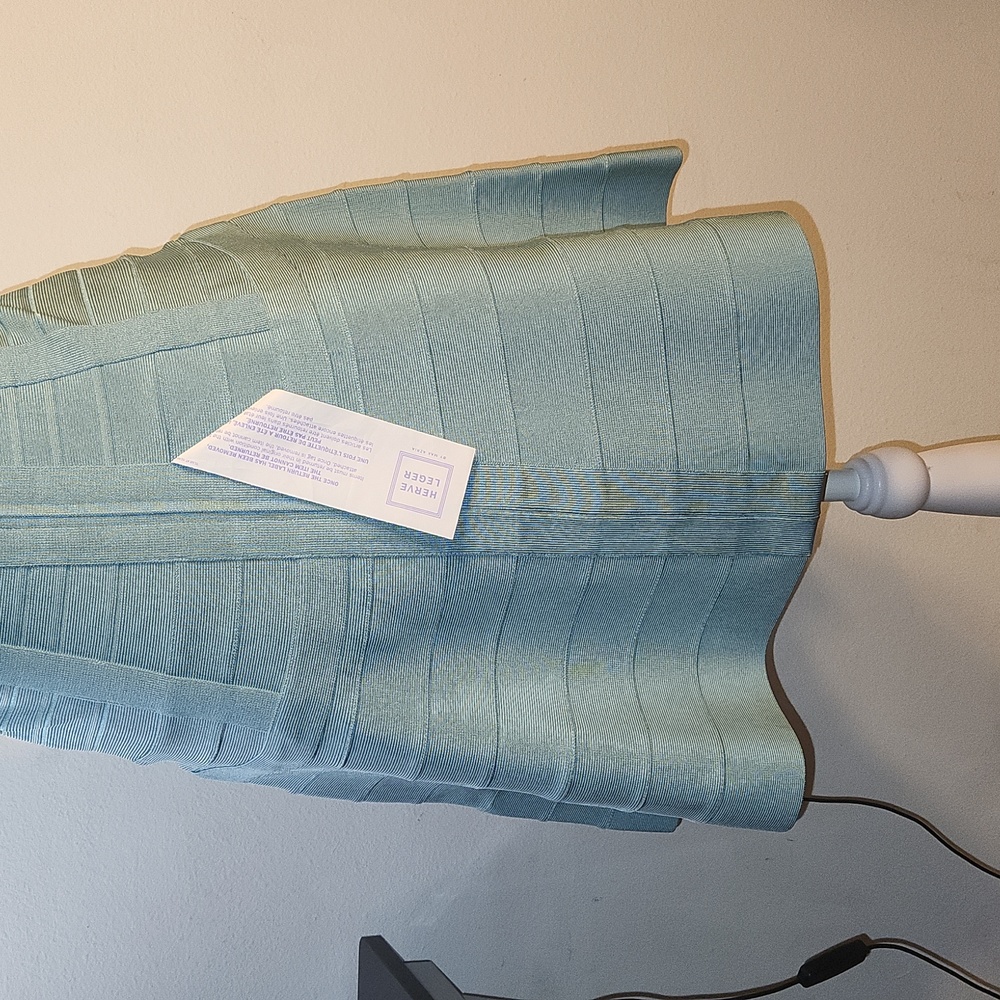 HERVE LEGER "Noma" A-line dress in cascade blue. NWT size medium - Picture 5 of 11